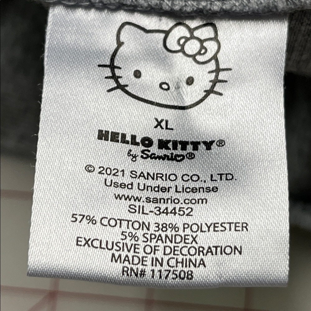 HELLO KITTY by Sanrio Polo Johnny Collar Stretch Rib Knit Grey Short SL Dress XL - Picture 6 of 16